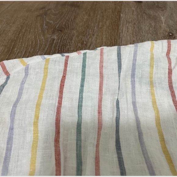 Garnet Hill- Colorful Striped Linen Button Up front Shirt - Picture 6 of 8